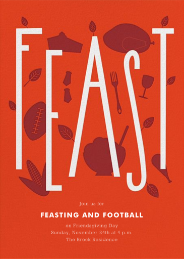 Feasting and Football - Thanksgiving Invitation by Paperless Post