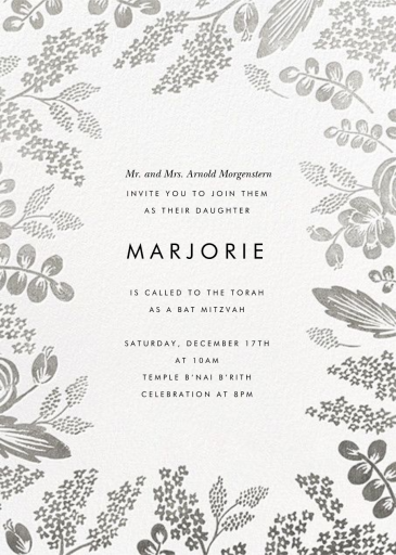 Heather and Lace - Bar & Bat Mitzvah Invitation by Rifle Paper Co.