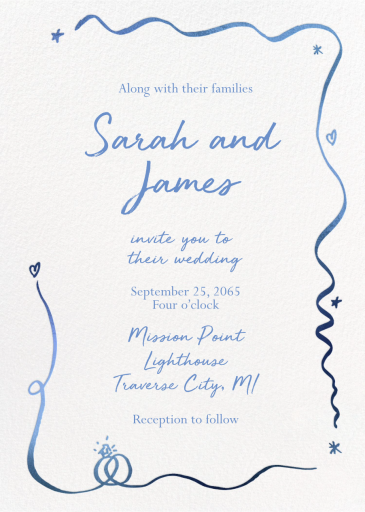 Ribbon Tale - Wedding Invitation by Pulp Templates Co.