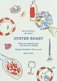 Illustrated Oyster Roast Invitation