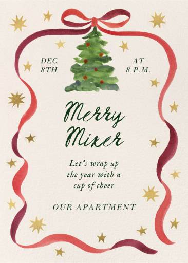 Watercolor Ribbon Tree Invitation
