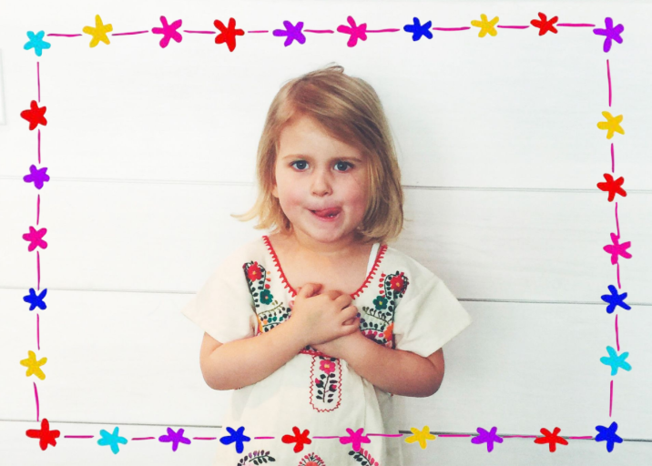 Floral Bunting Border - Thank You Card by Linda and Harriett