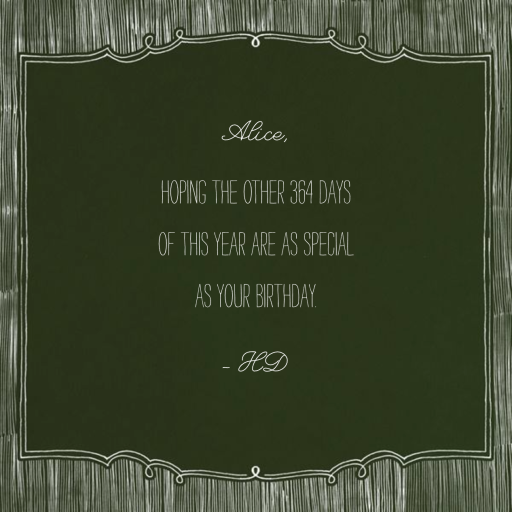 Chalkboard Happy Birthday by Paperless Post - Back