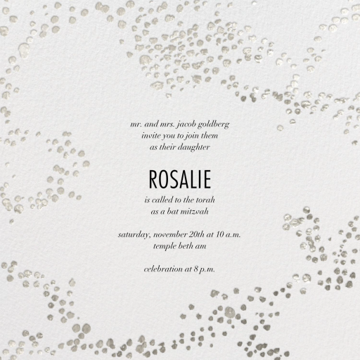 Metallic Paint Splatter - Religious Invitation by Kelly Wearstler