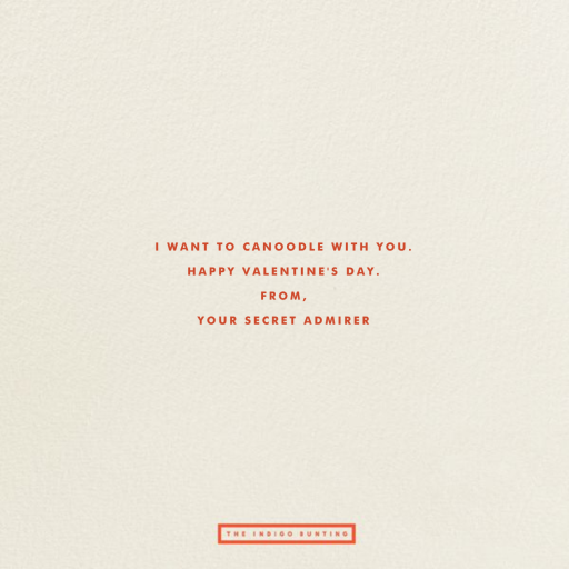 Let's Canoodle - Anniversary Card by The Indigo Bunting - Back