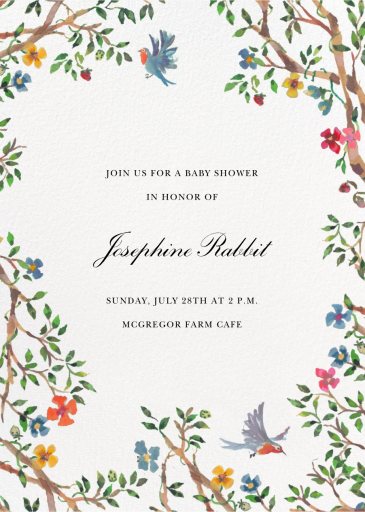Birds on Bowers - Baby Shower Invitation by Happy Menocal