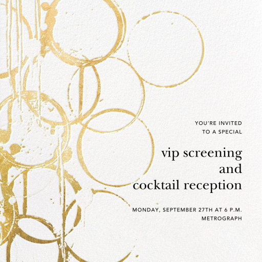 Metallic Circles Watermark - Viewing Party Invitation by Kelly Wearstler