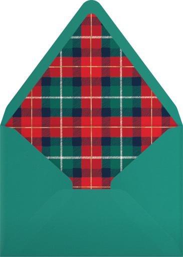 Plaid Bow Teddy Bear Invitation Envelope
