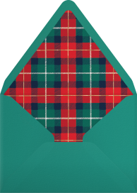 Plaid Bow Teddy Bear Invitation Envelope