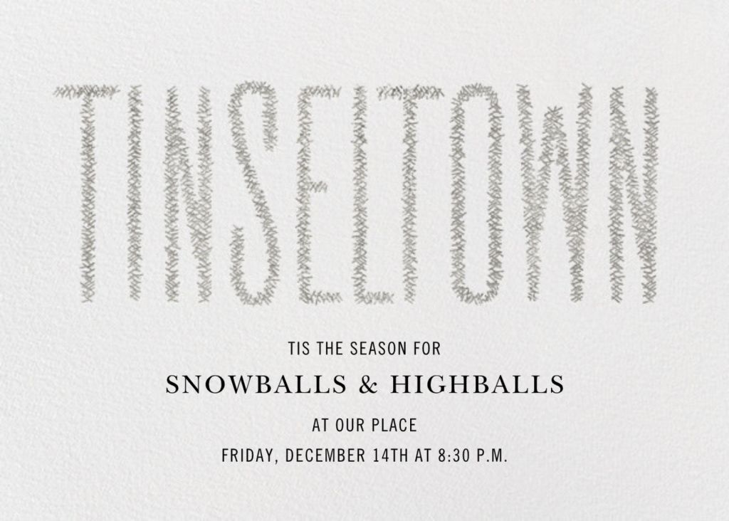 Tinseltown Winter Party Invitation Send online instantly RSVP