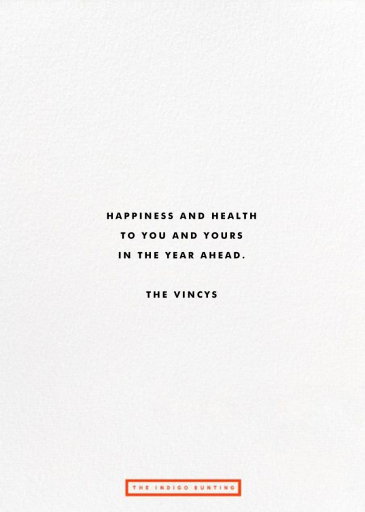 Peace Sign - New Year's Card by The Indigo Bunting - Back