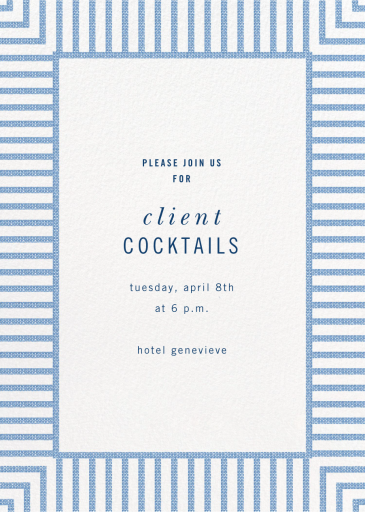 Seersucker Stripe - Cocktail Party Invitation by kate spade new york