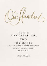Milestone Manuscript - 100th Birthday Invitation by Stephanie Fishwick