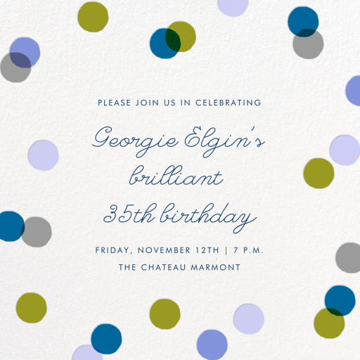 Confetti Dots Birthday Invitation