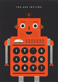 Indigo Robot - Birthday Invitation by The Indigo Bunting