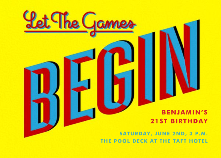 Let the Games Begin by Paperless Post