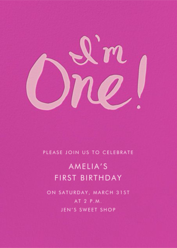 I'm One - First Birthday Invitation by Linda and Harriett