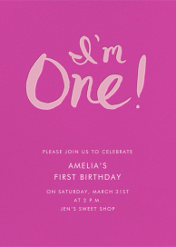 I'm One - First Birthday Invitation by Linda and Harriett