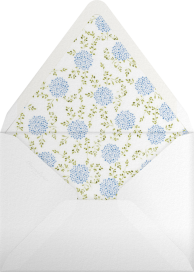 Sobre para invitación con diseño floral en acuarela azul