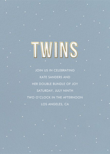 Gold Outline Block Lettering - Baby Shower Invitation by Sugar Paper