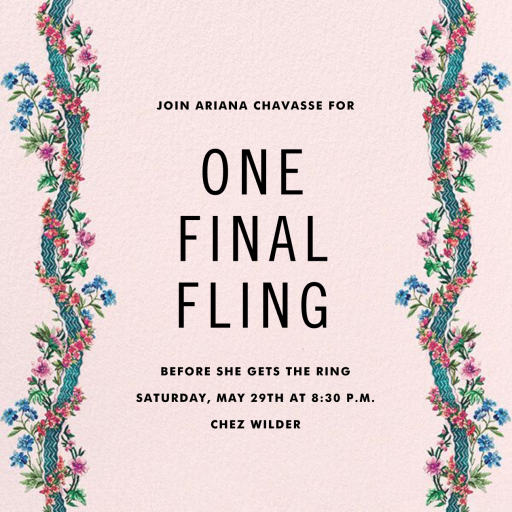 Climbing Blossoms - Bachelorette Party Invitation by Stephanie Fishwick