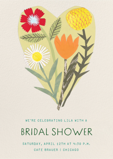 Cutout Bouquet - Bridal Shower Invitation by Hadley Paper Goods