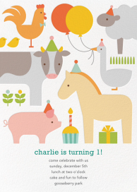 Barnyard Bash - First Birthday Invitation by Petit Collage