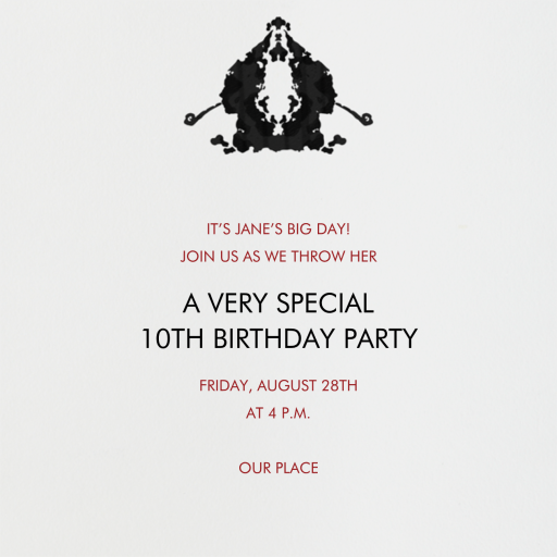 Rorschach Birthday Silhouette - Birthday Card by Paperless Post - Back