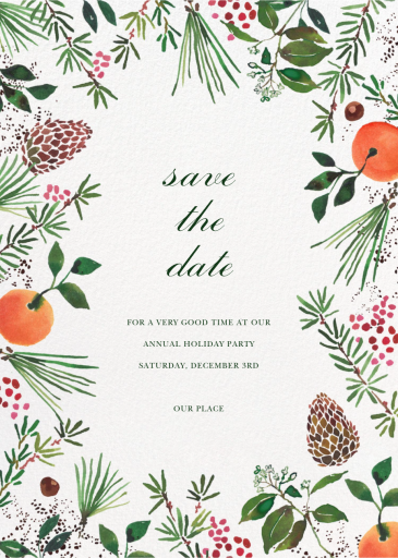 Holiday Market (Tall) - Holiday Save the Date by Happy Menocal