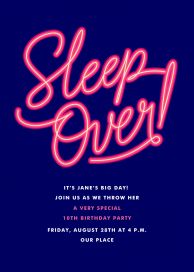 Sleepover Birthday Invitations