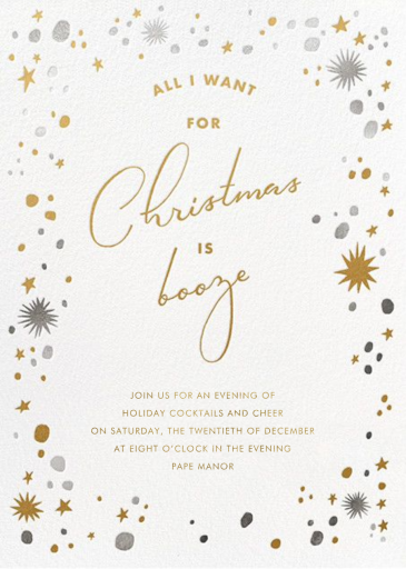 All I Want For Christmas is Booze by Paperless Post