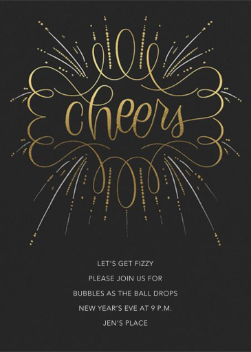 Curlicue Cheers - New Year's Eve Invitation by Paperless Post