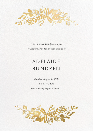 Floral Silhouette (Invitation) - Celebration of Life Invitation by Rifle Paper Co.