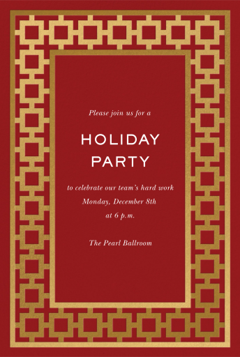 Gold Geometric Border Invitation
