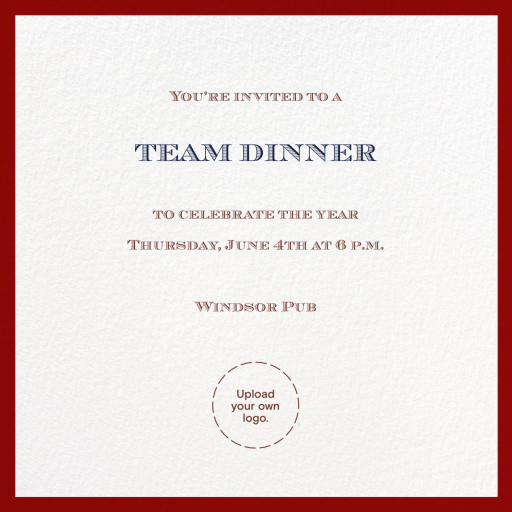Red Square Border - Business Dinner Invitation by Paperless Post