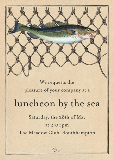 Cod Fish Net - Valentine's Day Invitation by John Derian