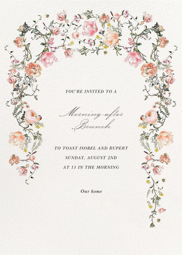 Purest Peonies - Wedding Brunch Invitation by  Monique Lhuillier