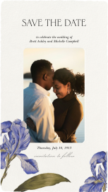Blue Wildflowers Photo - Save the Date by  Monique Lhuillier