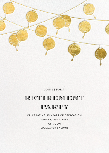 Golden String Lanterns - Retirement and Farewell Party Invitation by Paperless Post