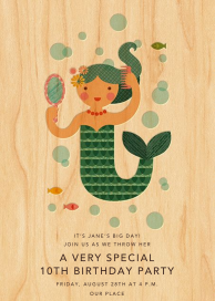 Mermaid Princess - First Birthday Invitation by Petit Collage
