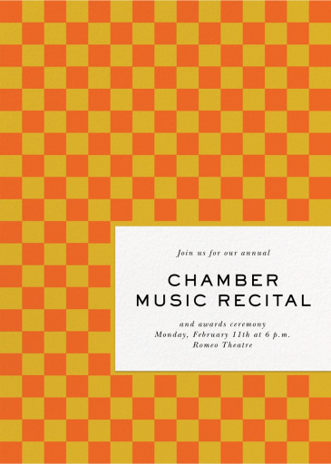 Checked - Recital Invitation by Paperless Post