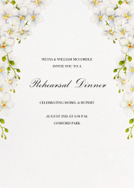 White Orchids - Rehearsal Dinner Invitation by Felix Doolittle