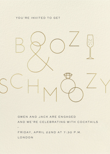 Boozy and Schmoozy - Engagement - Invitation by Paperless Post