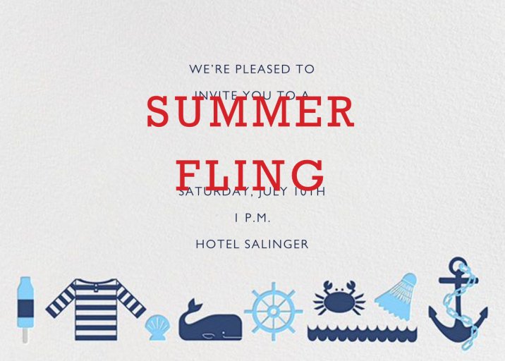 Day at the Marina - Summer Party Invitation by Jonathan Adler