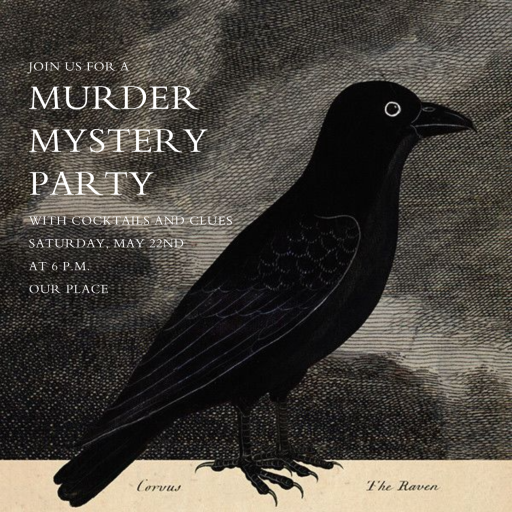 Raven - Murder Mystery Invitation by John Derian