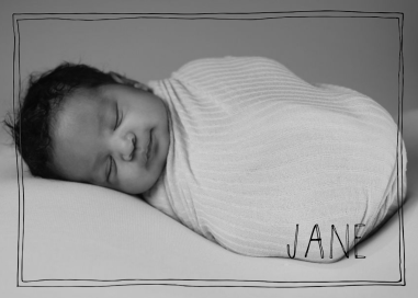 Double Hand Drawn Bordered - Birth Announcement by Linda and Harriett