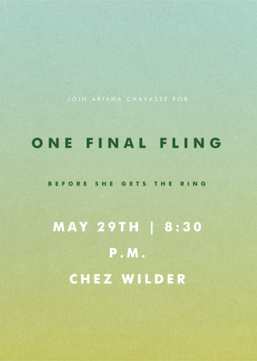 Gradient Full - Bachelorette Party Invitation by Paperless Post