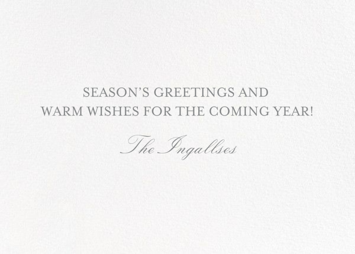 Happy Holidays - Photo - New Year's Card by Bernard Maisner - Back