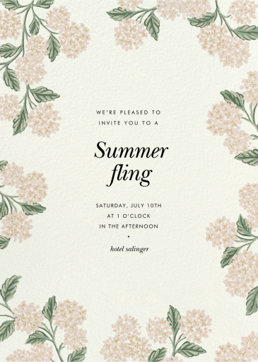 Framed Hydrangea - Summer Party Invitation by Rifle Paper Co.