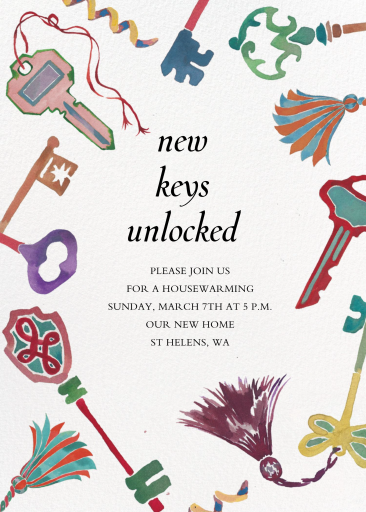 Skeleton Keys - Housewarming Invitation by Happy Menocal